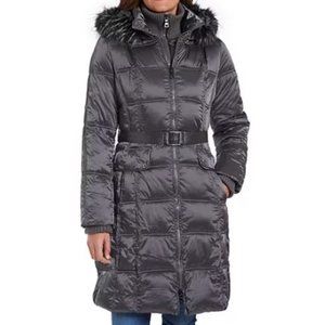 ❄️ Dark Gray Belted Long Puffer Coat